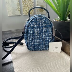 💯 authentic NWT Kate Spade Tweed Mini Backpack